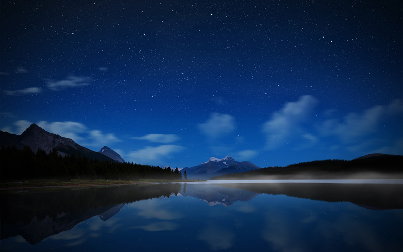 lakes, 2K, malignelake, nikon, sky, jaspernationalpark, mountains, reflections, nature, landscape, water, starry, canada, night, photography, albertacanada