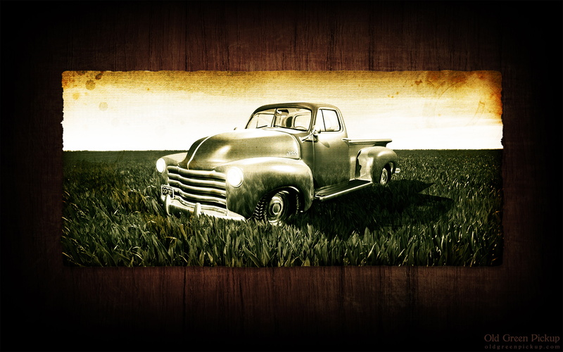 cars, pickup, nature, history, green, transportation, trucks, vignette, car, photography, digitalcomposition, motor vehicle, land vehicle, indoors, mode of transportation