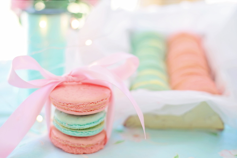 focus on foreground, macaroon, delicious, pink, easter, indoors, sweet, macarons, snack, close-up, biscuits, still life, gift, dessert, nibble, indulgence