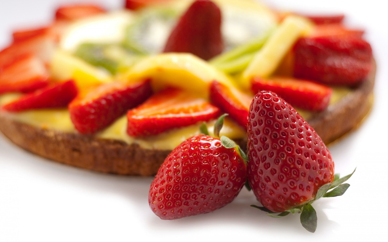 2K, cream, sweets, pastries, berries, strawberries, dessert, cake