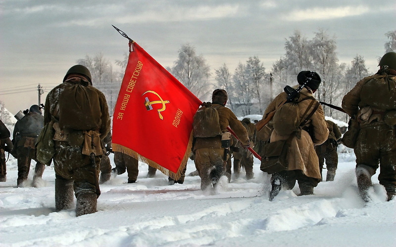 brown, group of people, Soviet Army, people, men, overcoat, snow, s, outdoors, battle, government, cold temperature, ushanka, 2K, medium group of people