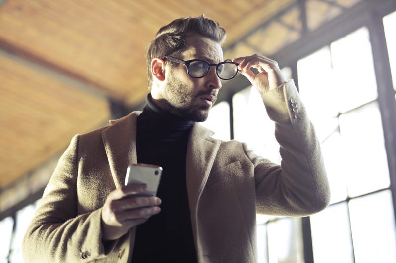 beige, holding, blazer, 30-35 years old, hand, spectacles, real people, outdoors, man, Sunglasses, 2K, lifestyles, business, black beard, turtleneck sweater