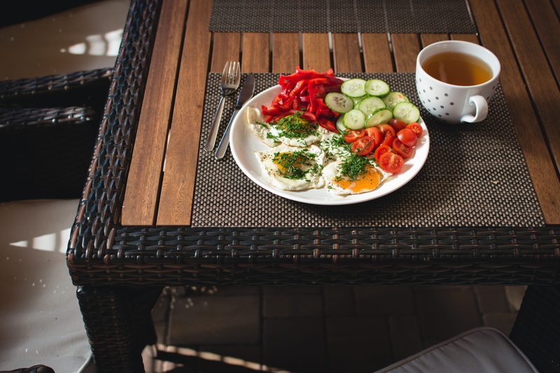 salad, wood - material, gourmet, crockery, eggs, place mat, no people, table, food, Paleo, breakfast, dinner, healthy, outside, vegetables, healthy Eating