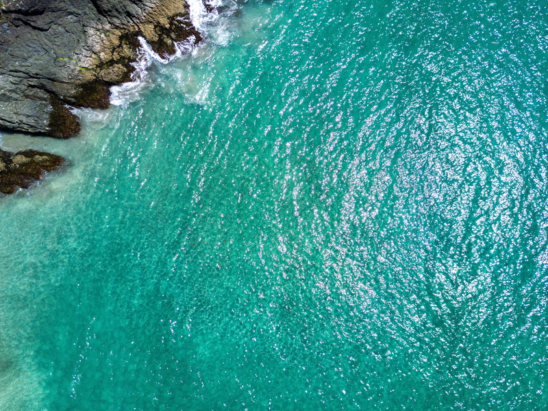 high angle view, day, no people, motion, water, blue, sea, rock - object, breaking, coast, rock, ocean, nature, turquoise colored, 4K, swimming pool, turqouise