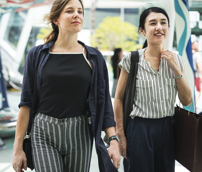 happiness, women, discount, lifestyles, emotion, japanese, casual, city, mid adult women, fashion, group, 4K, fun, lifestyle, enjoying, diverse, customers