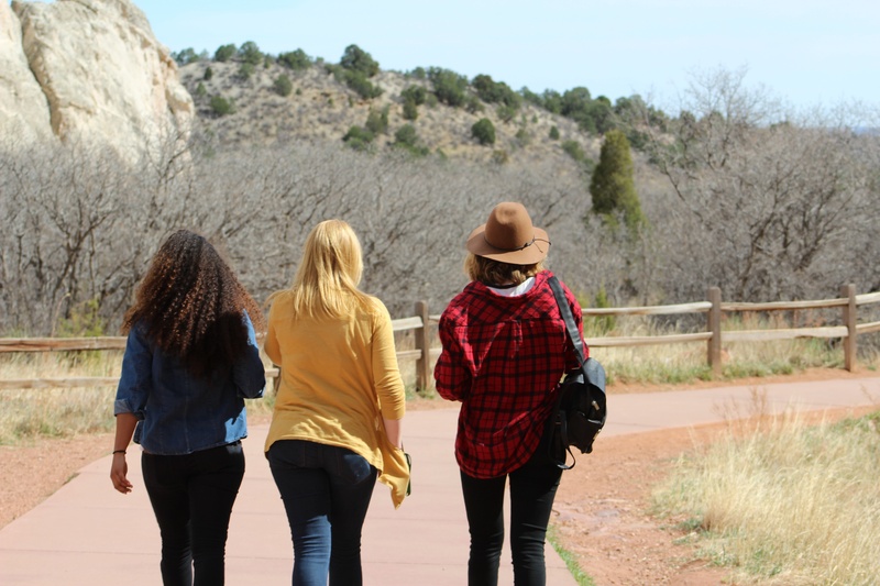 adult, lifestyle, gray, lifestyles, leisure activity, rear view, clothing, day, tree, friendship, happy, walking, hiking, hike, adventure, young, trekking