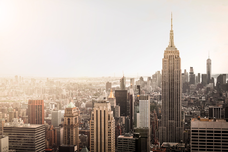 empire, urban Skyline, landscape, uSA, sunset, financial district, office Building, aerial View, residential district, modern, sky, downtown District, tall - high