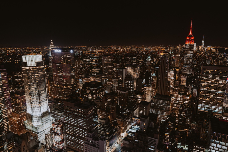 sky, manhattan - New York City, downtown District, aerial photo, skyscraper, high Angle View, state, crowd, aerial View, city Life, building, nighttime