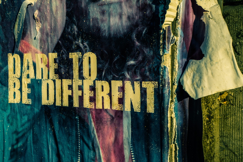 no people, capital letter, message, hanging, different, blue, background, quote, text, outdoors, city, script, information, dirty, amsterdam, non-western script