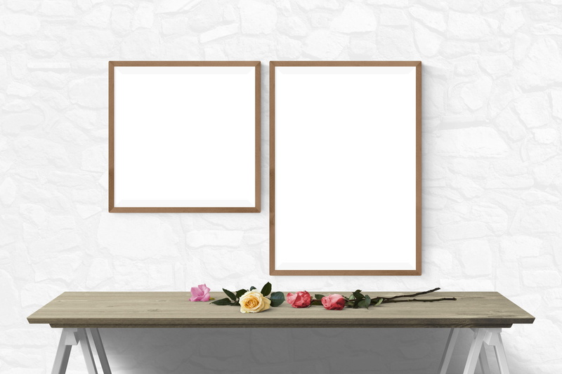 plant, table, brown, wall - building feature, indoors, photo, two, picture, paintings, blank, wood - material, interior, paint, vase, flowering plant, 5K