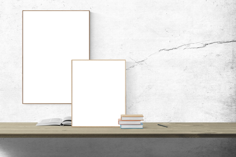 presentation, creativity, office, no people, white color, template, photo, desk, poster mockup, picture frame, technology, mockup, interior, board, wooden