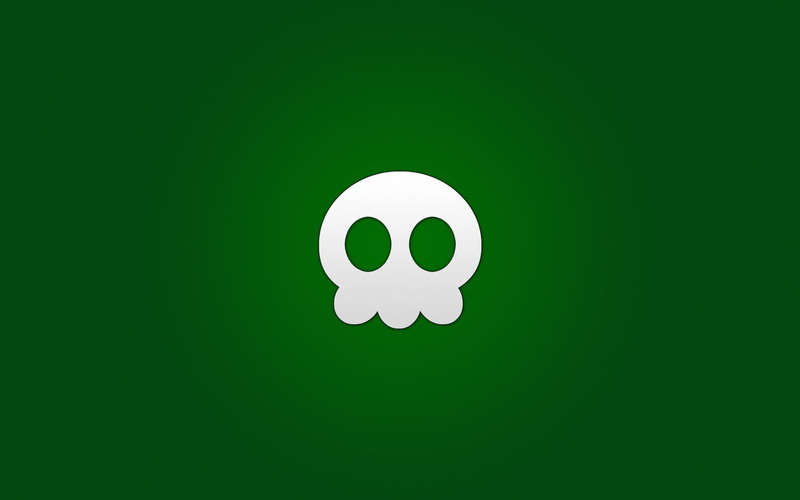 shape, copy space, green background, anthropomorphic smiley face, studio shot, indoors, single object, minimalism, still life, white color, 720P, skull
