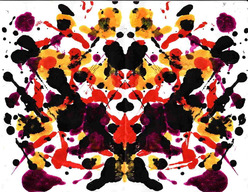 Rorschach test, paint splatter, symmetry, ink, 720P