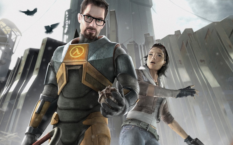 1080P, architecture, young men, eyeglasses, portrait, beard, Alyx vance, clothing, glasses, people, Half-life 2, digital composite, waist up, males, adult