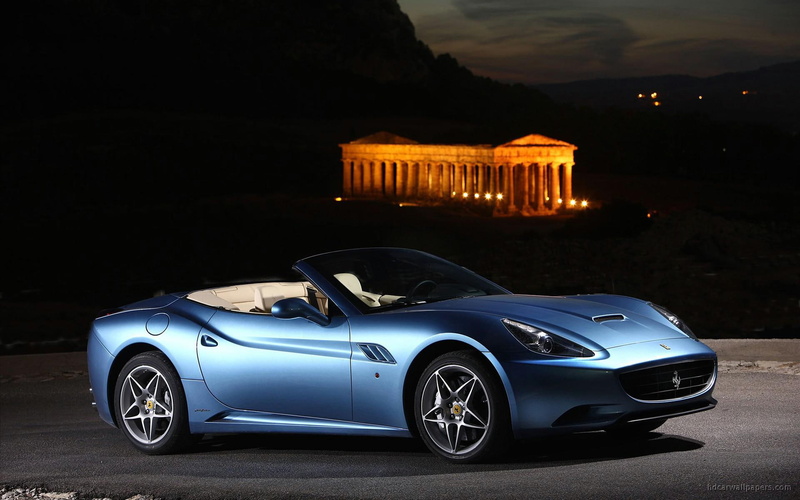 ferrari, blue, convertible, car, california, cars, 2009, 1080P
