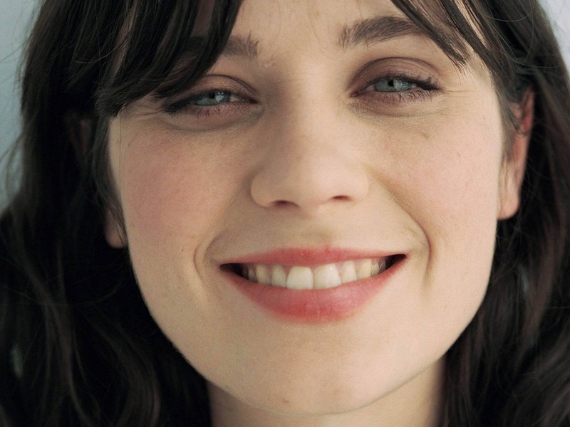 beautiful woman, human hair, headshot, celebrity, black, smiling, ahir, teenager, Zooey Deschanel, young women, long hair, women, emotion, close-up, woman