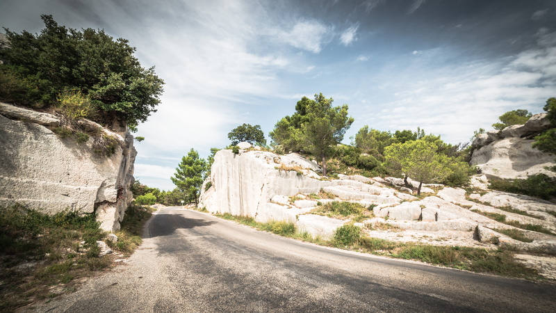 concrete, no people, transportation, provence, outdoors, 5d mark iii, canon, alpilles, trees, rock, sud, france, landscape, direction, south, architecture