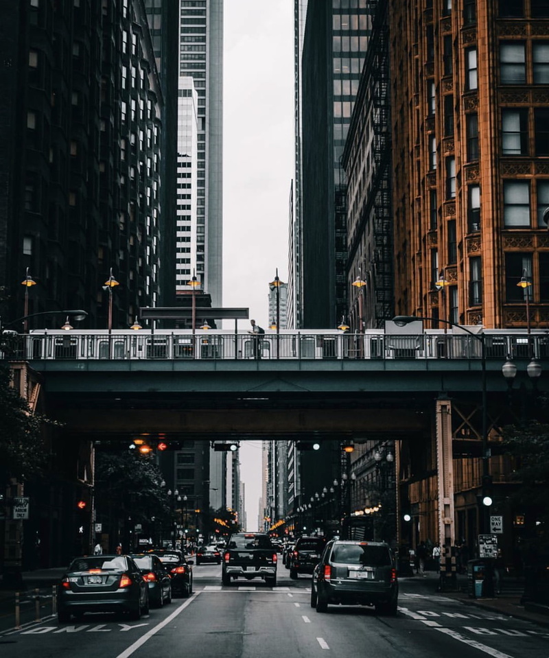 Chicago, train, urban, cityscape, street, 720P