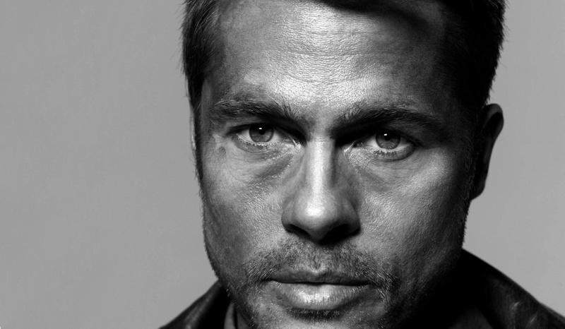 white, hd, people, pitt, faces, black and white, 1080P, actors, brad, x, men, black, art