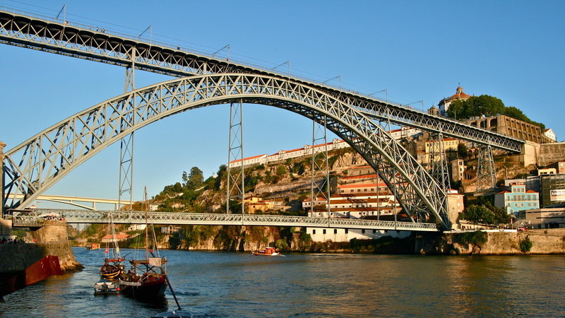porto, 4K, europe, connection, arch, bridge, clear sky, nature, building exterior, tourism, city, transportation, outdoors, dom luis, built structure
