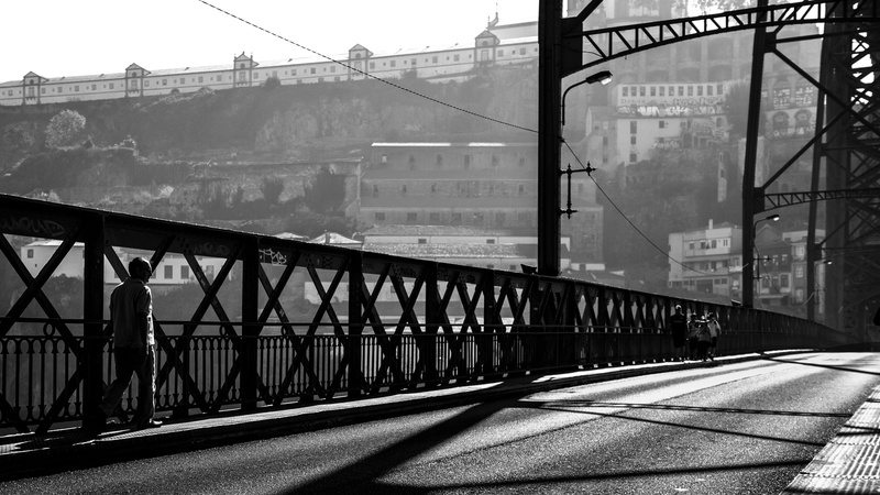 built structure, 4K, shadow, bridge, shadows, porto, connection, oporto, bridge - man made structure, day, outdoors, sunlight, sky, road, no people, portugal