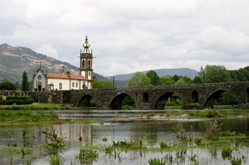 nature, travel, no people, bridge - man made structure, cloud - sky, building, arch, built structure, river, tree, arch bridge, ponte de lima, transportation