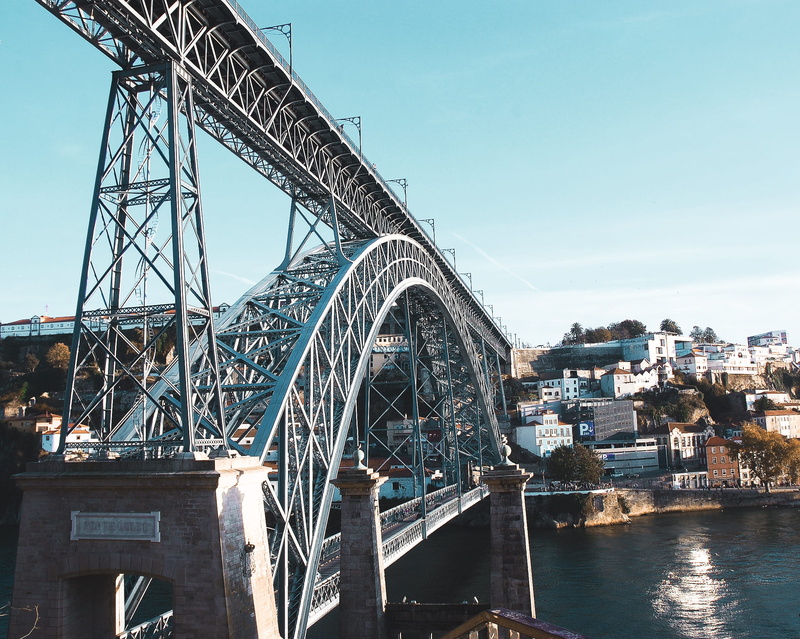 river, metal, arch bridge, water, building exterior, porto, invicta, engineering, travel destinations, transportation, place, built structure, arch, 1080P