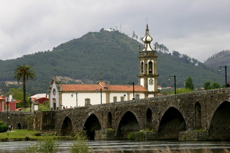 no people, river, bridge - man made structure, building exterior, sky, place of worship, day, religion, tree, travel, 2K, building, architecture, ponte de lima