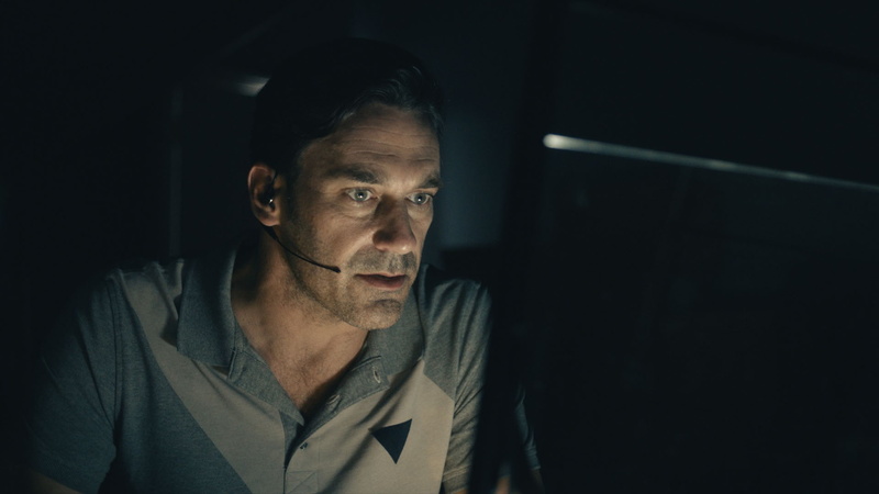 portrait, men, 1080P, headshot, mid adult, mature adult, casual clothing, TV, Jon Hamm, night, Black Mirror, mature men, facial hair, dark, beard, mouth open