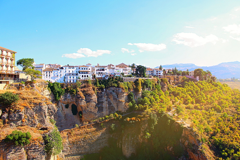 ronda, city, no people, rock, rock formation, europe, 5K, built structure, outdoors, imposing, building exterior, cloud - sky, building, spain, andalusia