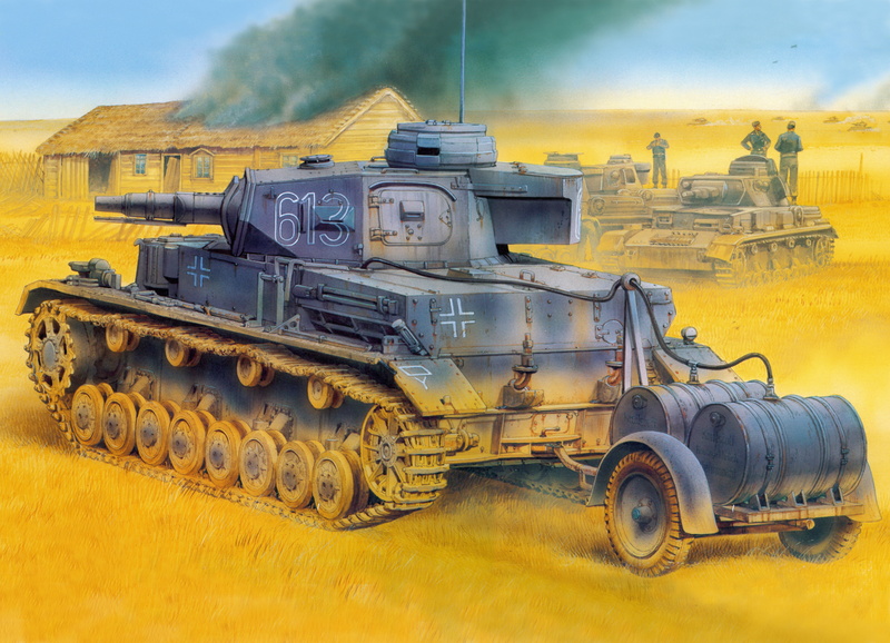 transportation, motion, Diving tanks, smoke - physical structure, battle, illustration, the Wehrmacht, sky, armored tank, metal, industry, Panzer 4, motor vehicle