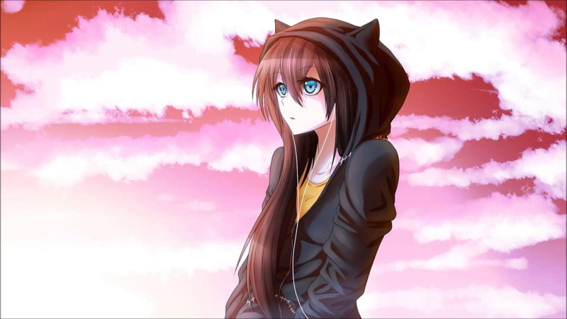 adult, Ears, one person, Forgiven, cloud - sky, purple, waist up, hair, women, Art, nature, digital composite, Anime, 1080P, Girl, Nightcore, outdoors