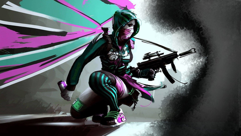 1080P, girl-gun-nightcore-gray-urbanstyle-urban-mask-