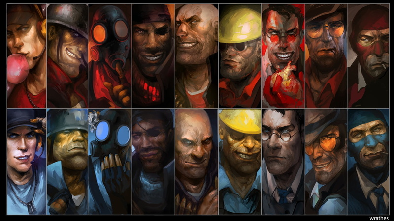 lifestyles, men, gaming, real people, Team Fortress 2, character, arrangement, human representation, 1080P, group of people, variation, large group of people