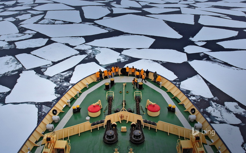 1080P, ship, sea, ice, icebreaker