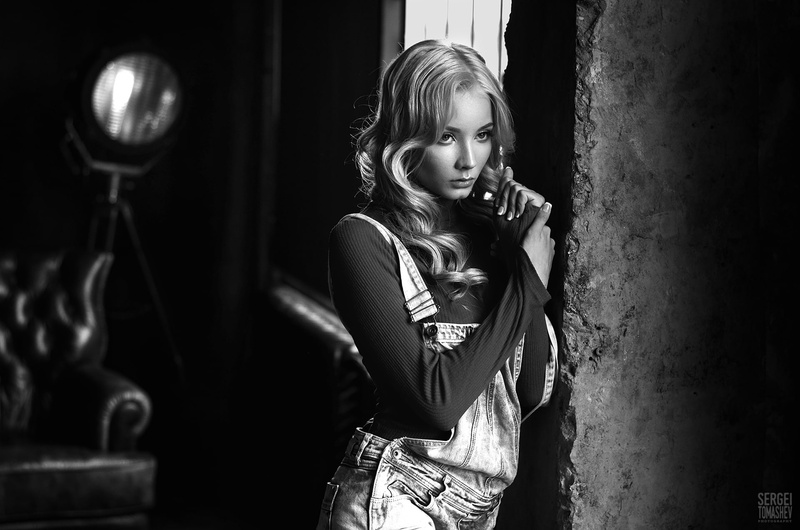 monochrome, women, model, Katerina Shiryaeva, Sergei Tomashev, portrait, 1080P, Katerina Shiriaeva