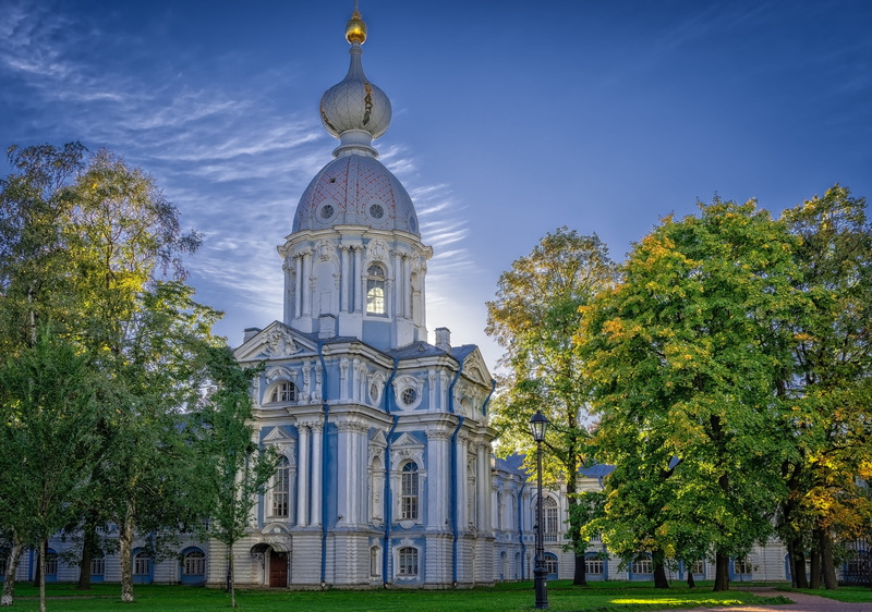 building, leningrad, outdoors, sky, built structure, architecture, tower, orthodox, belief, nature, plant, day, holy, low angle view, sun, believe, backlighting