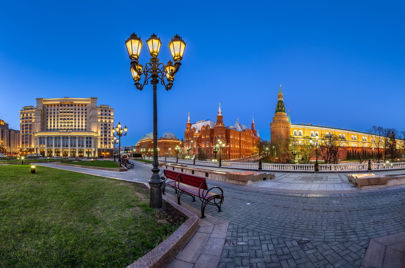 Russia, 1080P, Manezh Square, Kremlin, Moscow, manezh, square, lights