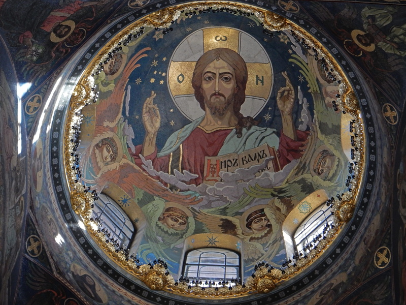 place of worship, human representation, ceiling, 4K, architecture, spilled blood, religion, female likeness, st petersburg, craft, fresco, russia, no people