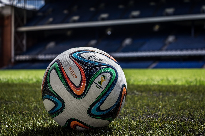 representation, ball, Match, soccer ball, team sport, nature, Balls, stadium., Adidas, blue, 1080P, competition, stadium, FIFA World Cup, day, focus on foreground