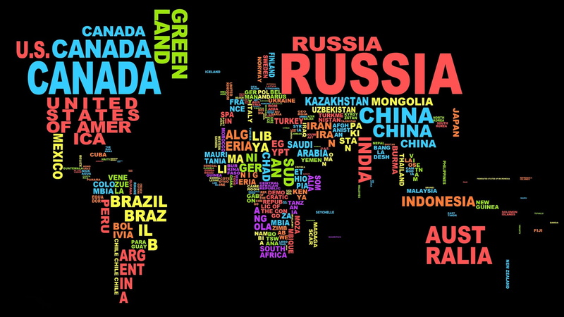 glowing, Word Clouds, 1080P, capital letter, multi colored, message, indoors, Countries, sign, Typography, black background, Dark, connection, world, technology