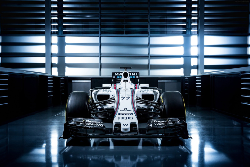 4K, F1, LIVE from Barcelona, security, Williams FW38, Formula 1, front view, table, architecture, no people, built structure, testing, pattern, day, sign