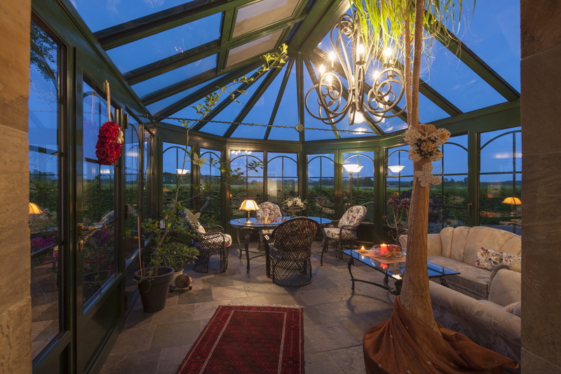 plant, electric lamp, table, flowering plant, live, potted plant, home, ceiling, seat, glass winter garden, sit, out, lighting, chair, greenhouse, autumn