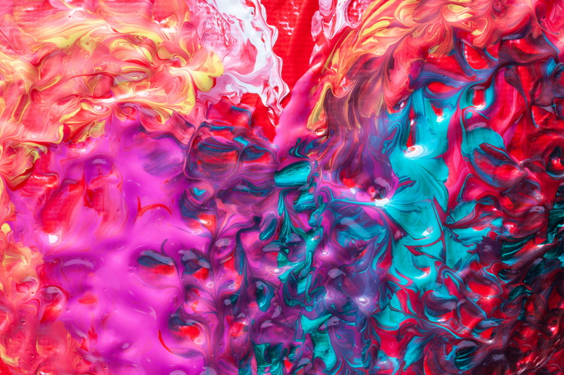 creativity, warm, orange, water, colorful, painted, red, no people, background, fund, complementary, paint, 4K, structure, indoors, choice, decoration