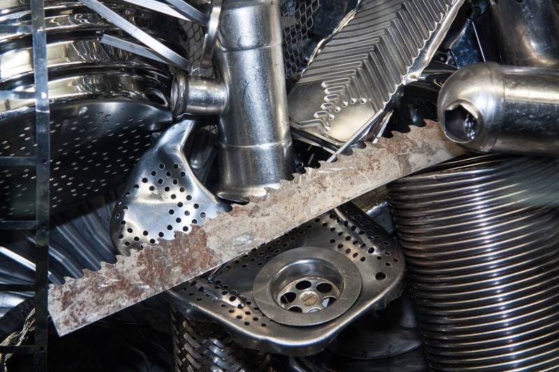 industry, indoors, stainless steel, chrome, mode of transportation, clean, land vehicle, industrial equipment, no people, equipment, machinery, shiny, scrap
