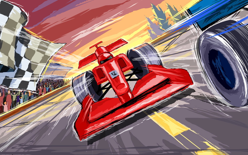 1080P, Motorsport, figure, race, finish, vector, ferrari, formula 1, tribune