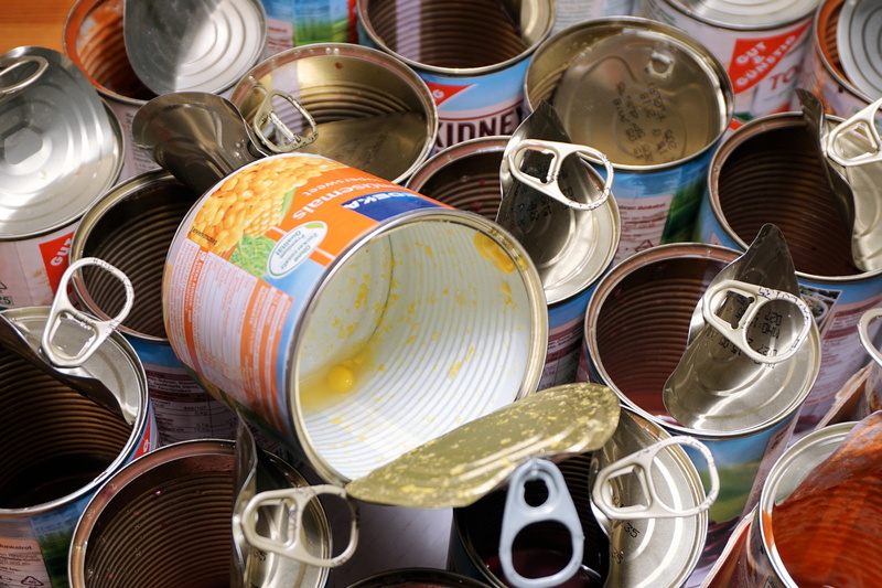 full frame, metal, large group of objects, tin cans, empty, abundance, crockery, no people, eat, cook, reuse, indoors, clean, open, day, food, backgrounds