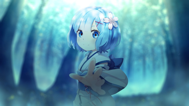 science, outdoors, fantasy, digital composite, toy, blue, people, underwater, day, robot, female, focus on foreground, nature, Rem (Re:ZERO), women, animal