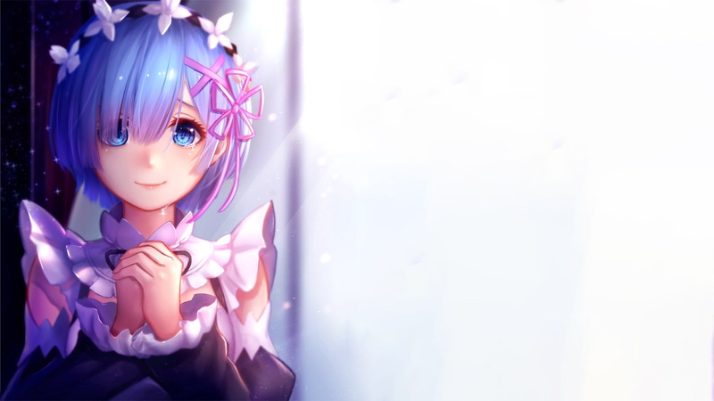 child, illuminated, portrait, celebration, copy space, women, indoors, one person, purple, front view, rezero starting life in another world, childhood