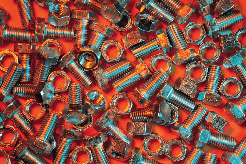 steel, macro, screw, group of Objects, equipment, large Group of Objects, indoors, repetition, part Of, industry, abundance, iron - Metal, orange background